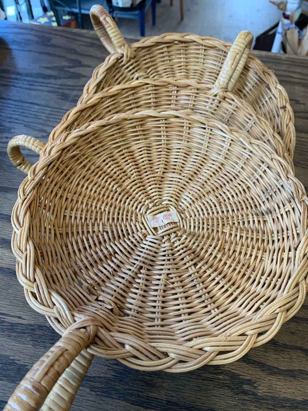 Vintage wicker plate holders